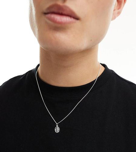 Collier en argent massif avec pendentif Saint Christophe - Asos Design - Modalova