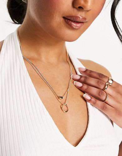 Collier multirang avec perle torsadée et anneau - Asos Design - Modalova