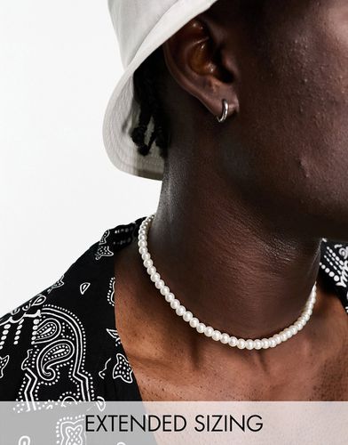 Collier ras de cou à perles fantaisie en verre - Asos Design - Modalova
