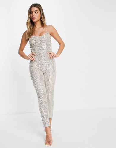 Combinaison moulante froncée à sequins - Asos Design - Modalova