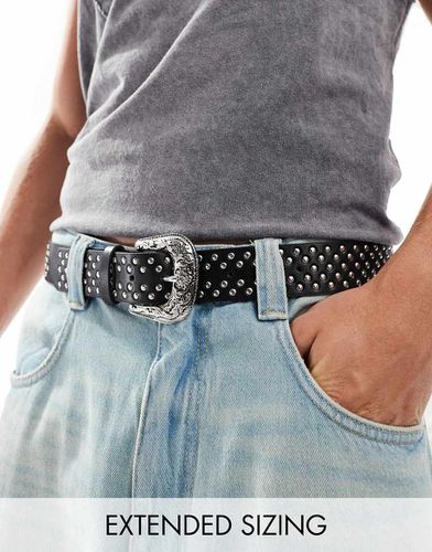 Ceinture cloutée en similicuir avec boucle style western - Asos Design - Modalova