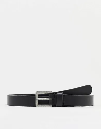 Ceinture fine élégante en cuir avec boucle argentée - Asos Design - Modalova