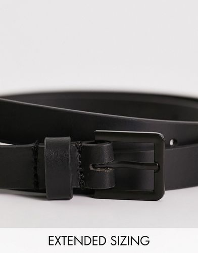 Ceinture fine en cuir véritable avec boucle mat - Asos Design - Modalova