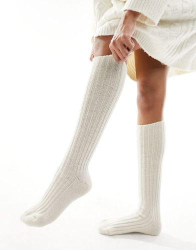 Chaussettes montantes amples pour bottes en laine mélangée - Grège - Asos Design - Modalova