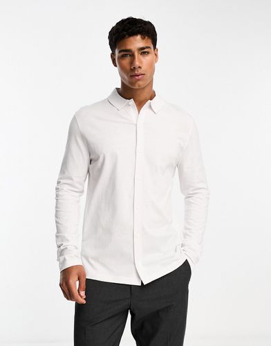 Chemise à manches longues en jersey - Blanc - Asos Design - Modalova