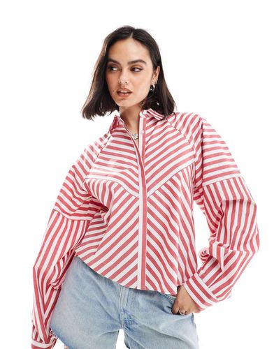 Chemise à manches volumineuses et rayures effet raccordé - Asos Design - Modalova