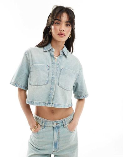 Chemise courte d'ensemble en jean - vintage délavé - Asos Design - Modalova