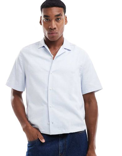 Chemise décontractée coupe carrée à rayures et manches courtes - Bleu - Asos Design - Modalova