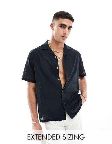 Chemise décontractée à col à revers aspect lin - Asos Design - Modalova