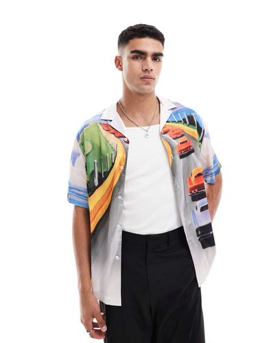 Chemise décontractée avec col à revers et imprimé paysage - Asos Design - Modalova