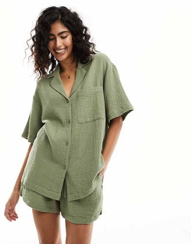 Chemise en gaze - Olive - Asos Design - Modalova