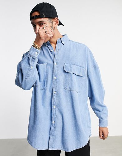 Chemise en jean oversize - délavé moyen vintage - Asos Design - Modalova