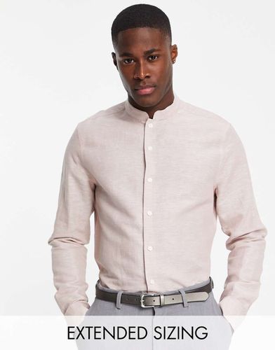 Chemise en lin habillée coupe classique avec col officier - Asos Design - Modalova