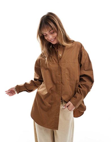 Chemise oversize à rayures - Camel et noir - Asos Design - Modalova