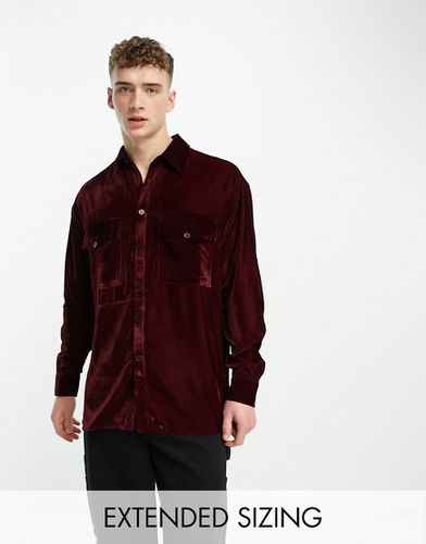 Chemise oversize en velours avec deux poches - Bordeaux - Asos Design - Modalova