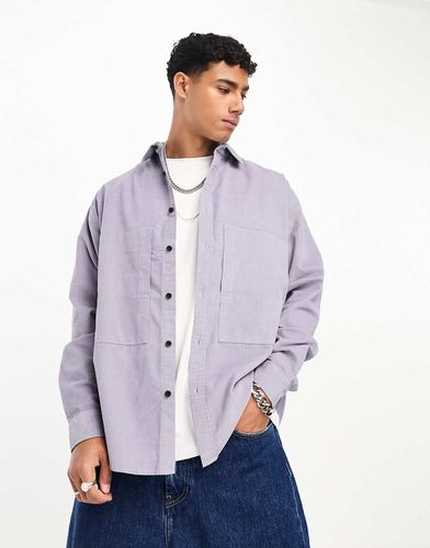 Chemise oversize en velours côtelé style années 90 avec deux poches oversize à accès latéral - Lilas - Asos Design - Modalova