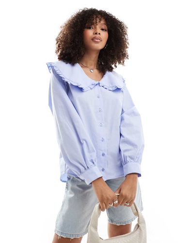 Chemise oversize en popeline à col volanté - Asos Design - Modalova