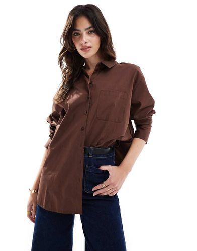 Chemise oversize en popeline - Chocolat - Asos Design - Modalova