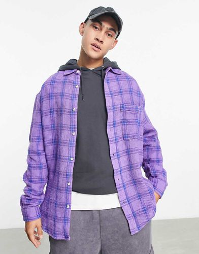 Chemise oversize style années 90 en tissu gaufré à carreaux - Asos Design - Modalova