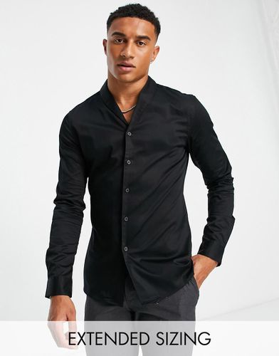 Chemise satinée coupe slim avec col châle - Asos Design - Modalova