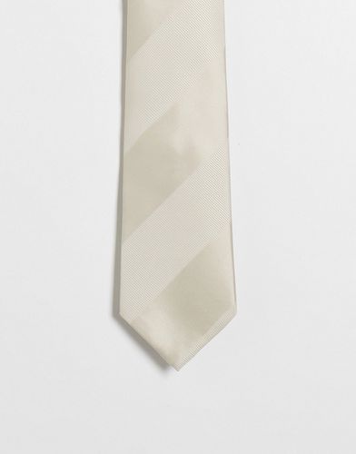 Cravate coupe classique à rayures ton sur ton - Taupe - Asos Design - Modalova