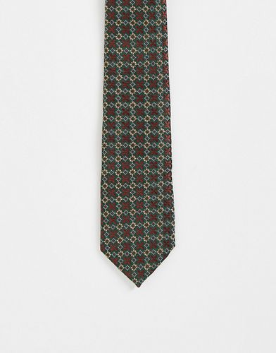 Cravate fine à imprimé fleuri style années 70 - foncé - DGREEN - Asos Design - Modalova