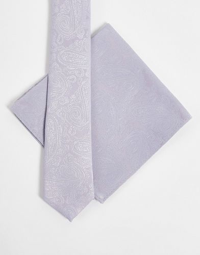 Cravate fine et pochette à motif cachemire - Asos Design - Modalova