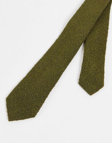 Cravate fine texturée - Kaki - Asos Design - Modalova