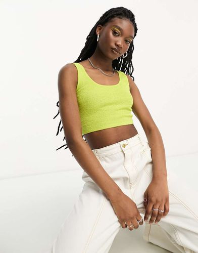 Crop top en maille avec encolure dégagée - Citron - Asos Design - Modalova