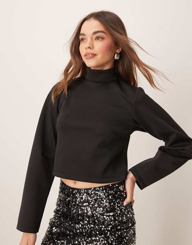 Crop top en néoprène à col montant et manches cocon - Asos Design - Modalova