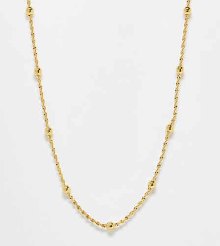 Curve - Collier en plaqué or 14 carats avec boules et chaîne torsadée - Asos Design - Modalova