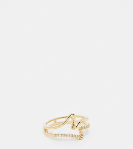 ASOS DESIGN Curve - Bague avec zircon cubique et motif tortillons - Asos Curve - Modalova