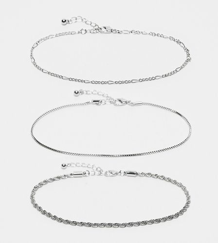ASOS DESIGN Curve - Lot de 3 bracelets de cheville avec chaînes variées - Asos Curve - Modalova