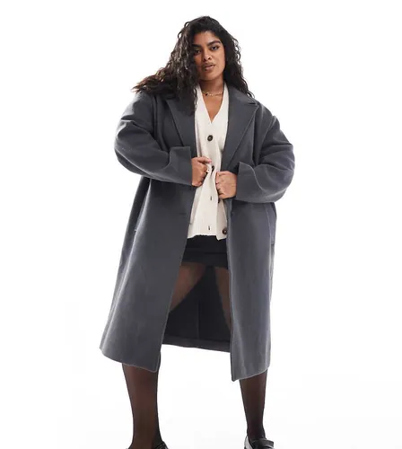 ASOS DESIGN Curve - Manteau élégant à enfiler - Anthracite - Asos Curve - Modalova