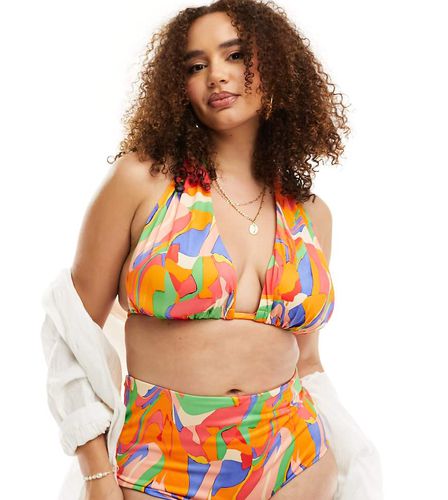 ASOS DESIGN Curve - Mix and Match - Bas de bikini taille haute à motif abstrait coloré - Asos Curve - Modalova