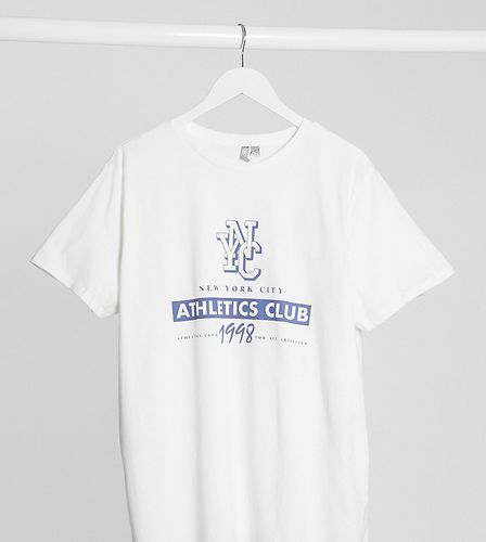 ASOS DESIGN Curve - NYC athletics club - T-shirt imprimé - Blanc - ASOS Curve - Modalova