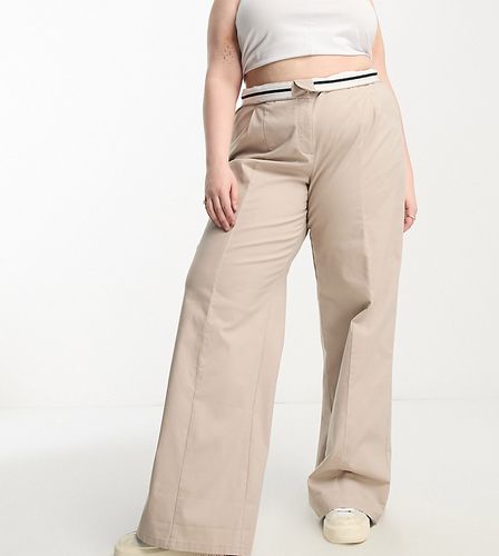 Curve - Pantalon chino large oversize - Sable - Asos Design - Modalova