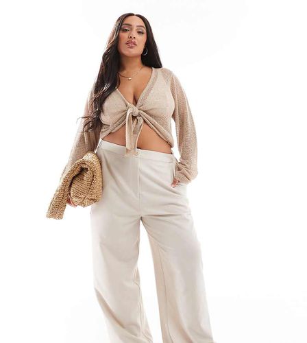 ASOS DESIGN Curve - Pantalon ample coupe ajustée - Taupe - Asos Curve - Modalova