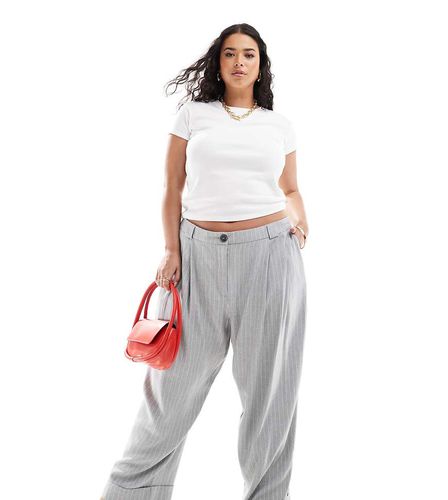 ASOS DESIGN Curve - Pantalon ajusté et fuselé à rayures avec ourlets retroussés - Asos Curve - Modalova