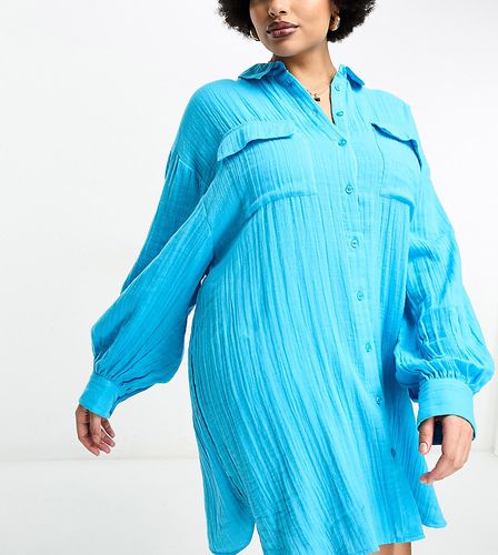 ASOS DESIGN Curve - Robe chemise courte coupe oversize en tissu double - Asos Curve - Modalova