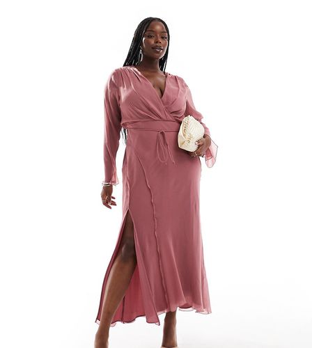 ASOS DESIGN Curve - Robe portefeuille mi-longue avec coutures visibles - Asos Curve - Modalova