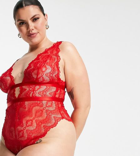 ASOS DESIGN Curve - Rosie - Body en dentelle douce - vif - Asos Curve - Modalova