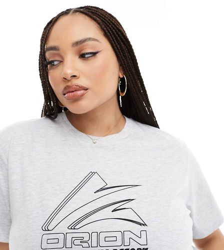 ASOS DESIGN Curve - T-shirt coupe classique avec logo style sport - Givre chiné - Asos Curve - Modalova