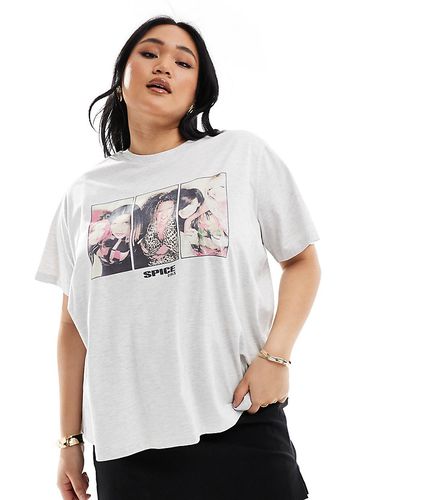 ASOS DESIGN Curve - T-shirt classique avec imprimé Spice Girls sous licence - Gris chiné - Asos Curve - Modalova
