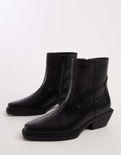 Bottes Chelsea en cuir à talon cubain et détail style western - Asos Design - Modalova