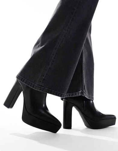 Bottes Chelsea en imitation cuir à talon et plateforme avec bout pointu - Asos Design - Modalova