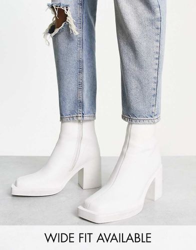 Bottines Chelsea en cuir à talon haut incliné - Asos Design - Modalova