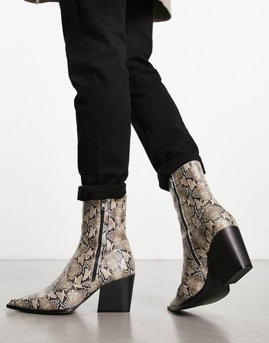 Bottines à talon en similicuir effet peau de serpent - Asos Design - Modalova