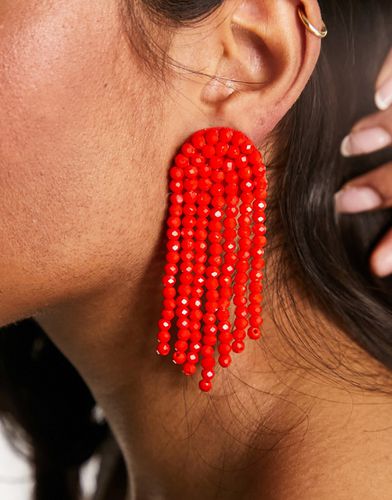 Boucles d'oreilles à pendants franges avec perles - Asos Design - Modalova