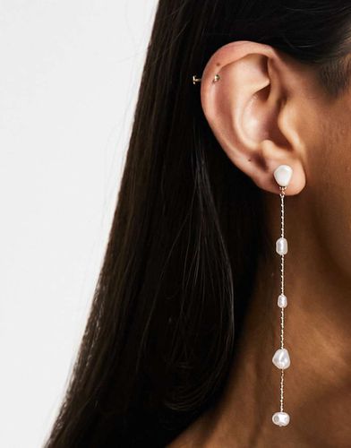 Boucles d'oreilles avec perles et pendants à maillons - Asos Design - Modalova